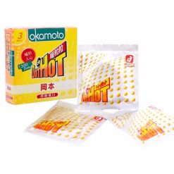 Bao cao Okamoto Dot de Hot nóng ấm có gai và kéo dài thời gian hộp 3 cái 2