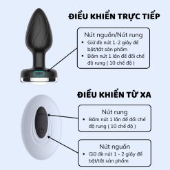 Phích cắm hậu môn cao cấp đèn led điều khiển từ xa Lufi 7