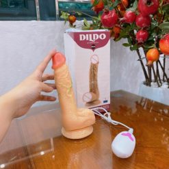 Cu giả rung ngoáy dildo màu da 1