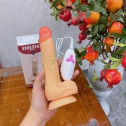 Cu giả rung ngoáy dildo màu da 2